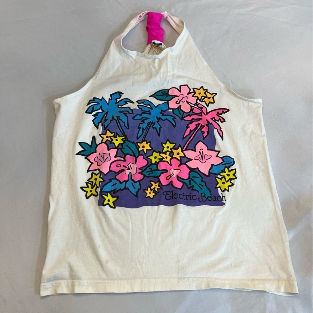 JANTZEN Vintage 80’s/90’s Electric Beach Working Out Tank Top, Size OS
